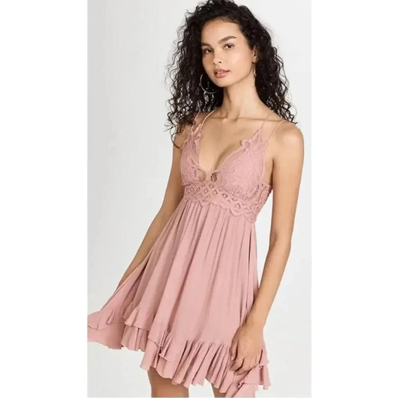 Free People Dresses & Skirts - Free People Adella Slip Dress Rose Pink